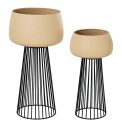 Conjunto 2 Vasos De Flores Em Metal Pernas Pretas