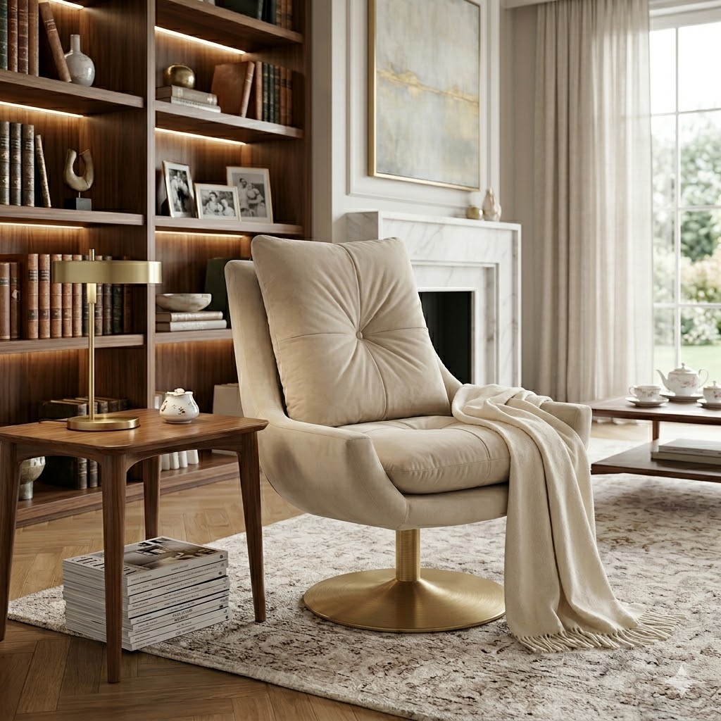 Cadeirão Estambul com pé Dourado