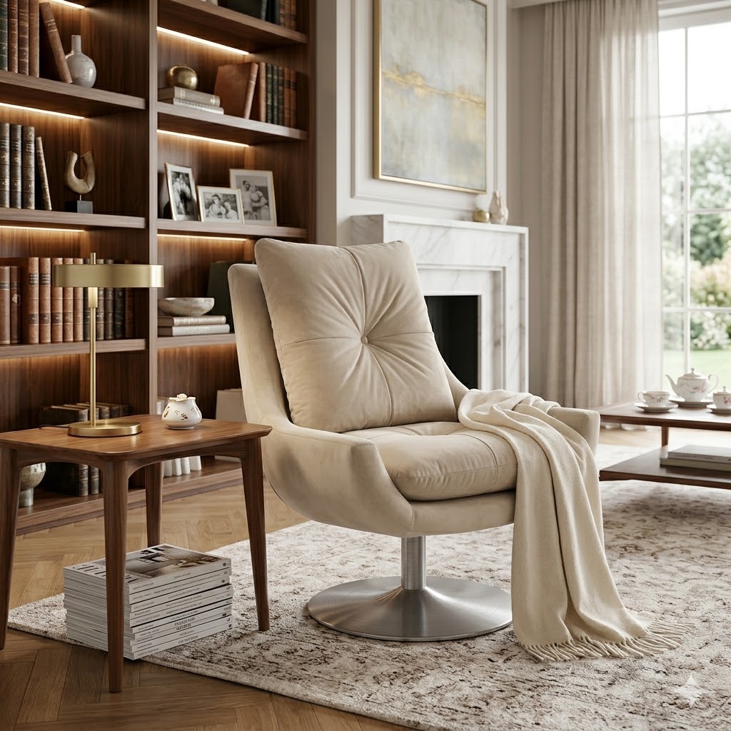 Cadeirão Estambul com pé Prateado