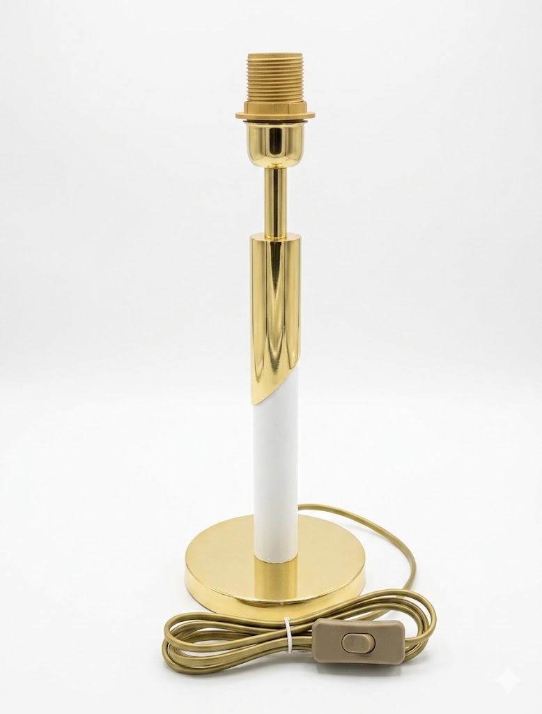 Candeeiro Branco e Dourado - Base