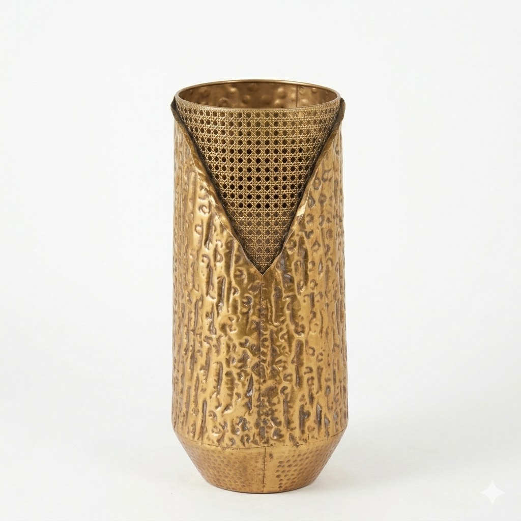 Vaso Texturado Dourado - Pequeno