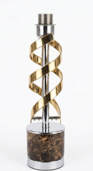 Candeeiro de Mesa com Base de Mármore e Design em Espiral