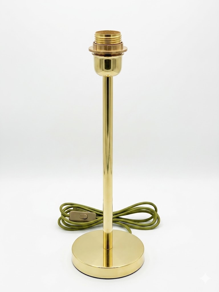 Candeeiro de Mesa Elegante com Base Dourada
