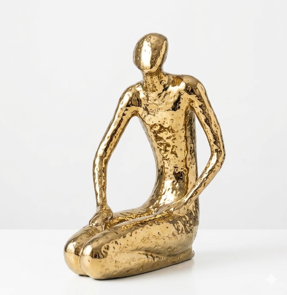 Escultura  Dourado Brilhante