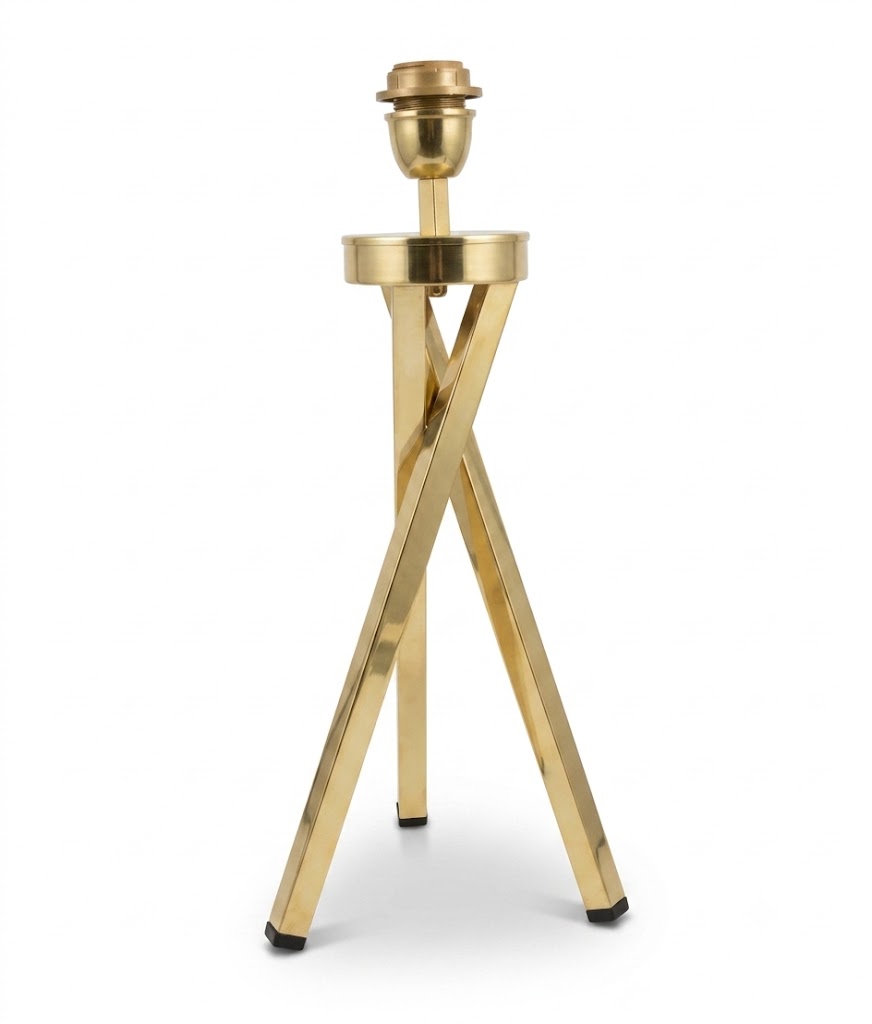 Candeeiro mesa tripé dourado