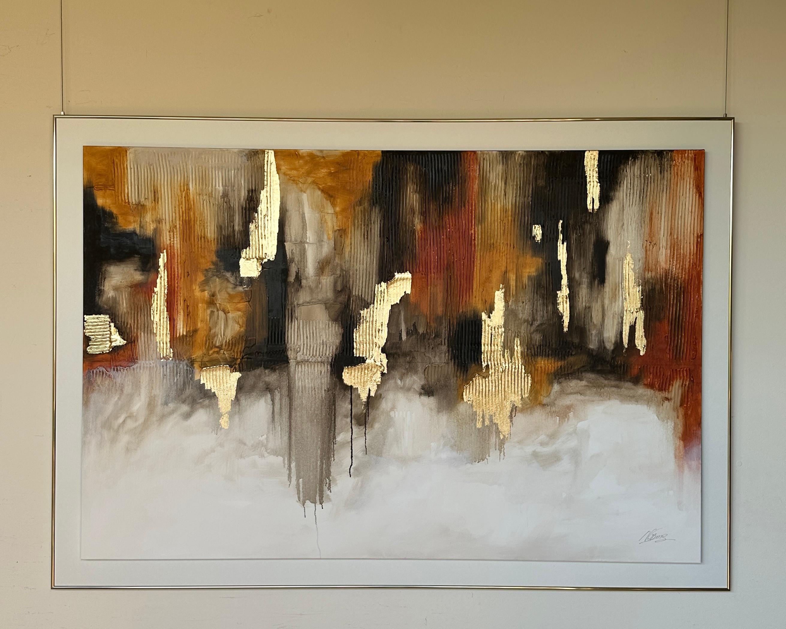 Arte abstrata detalhes cor ouro