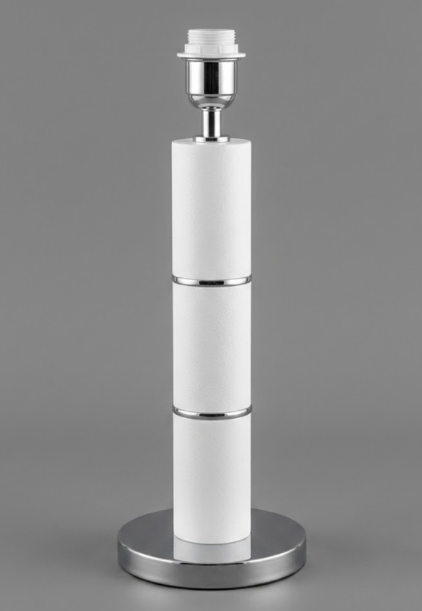 Candeeiro de mesa branco e prateado C131