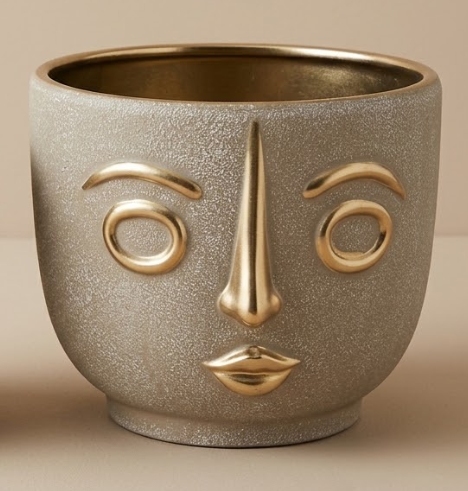 Vaso em Cerâmica rosto minimalista tam. M