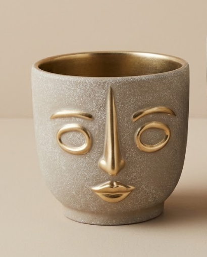 Vaso em Cerâmica rosto minimalista tam. S