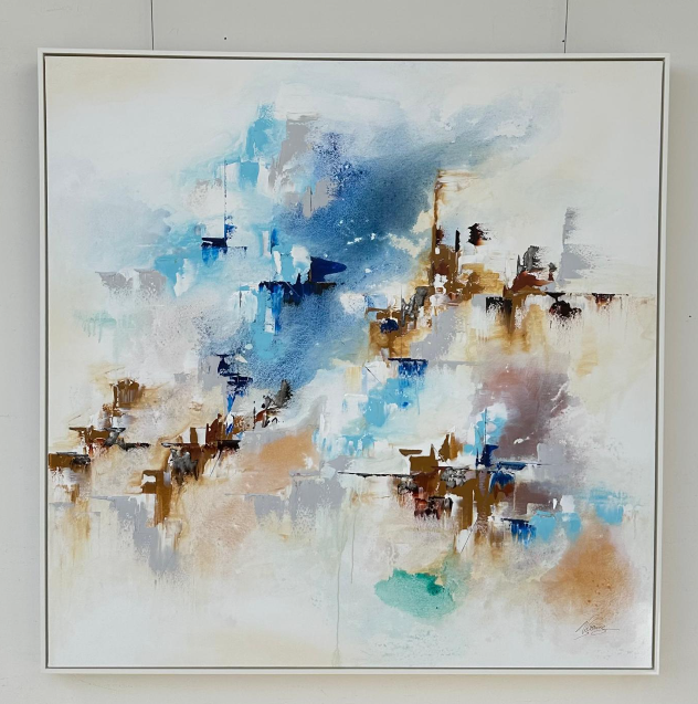 Arte abstrata em tons orgânicos 120 cm