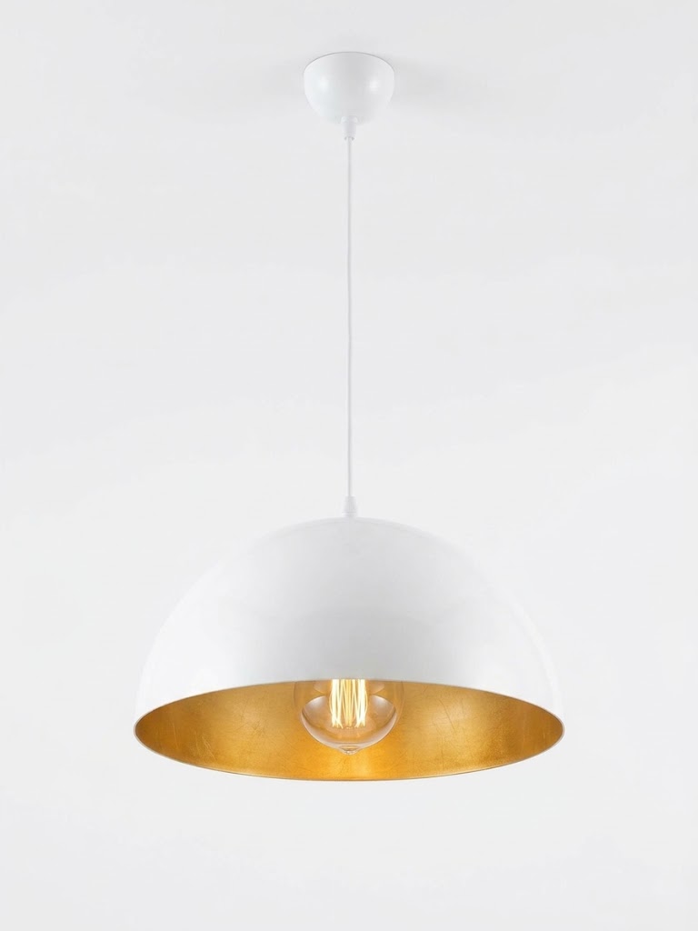 Candeeiro teto branco / dourado